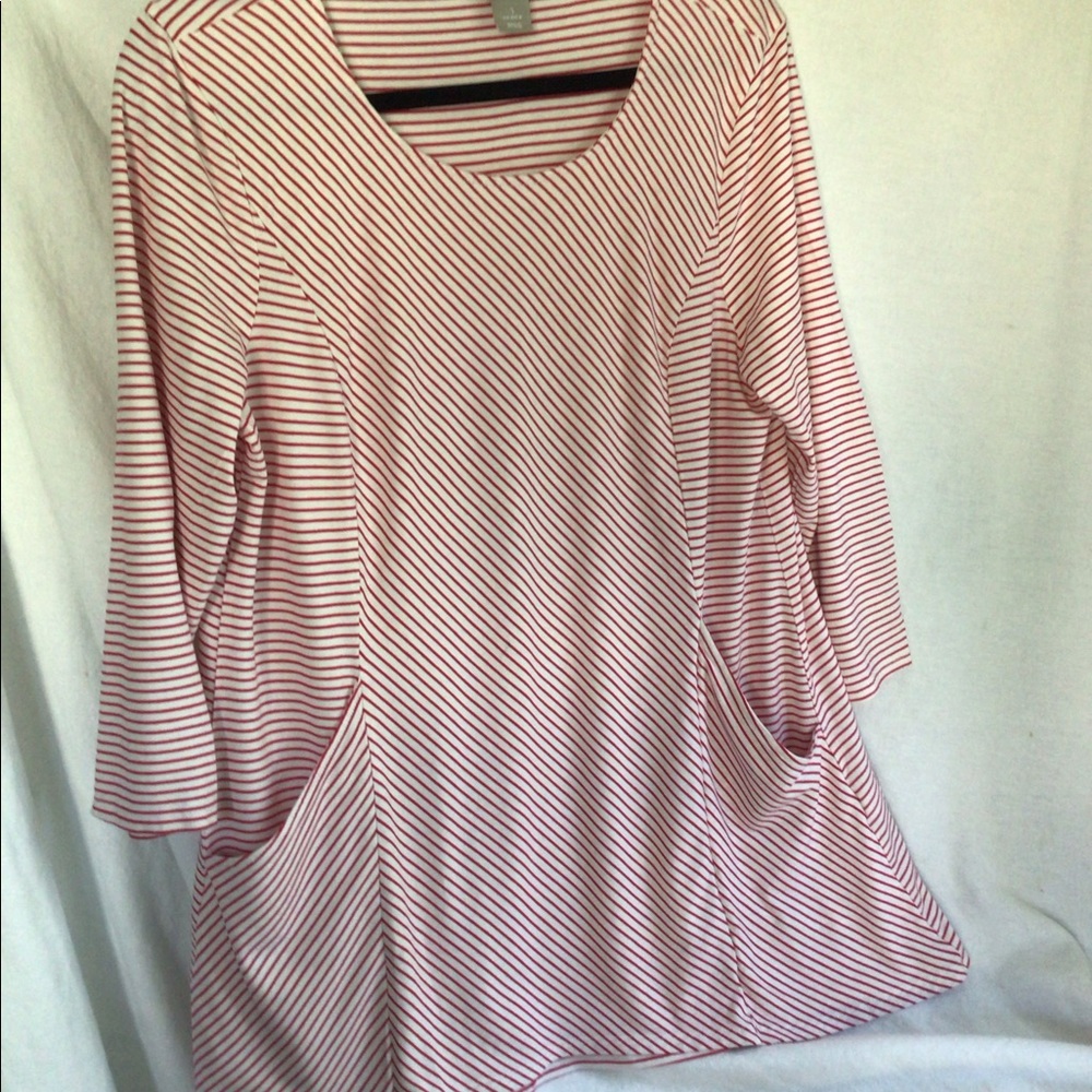 GUC- Chicos Striped 3/4 Sleeve Swing Top/Tunic Sz M